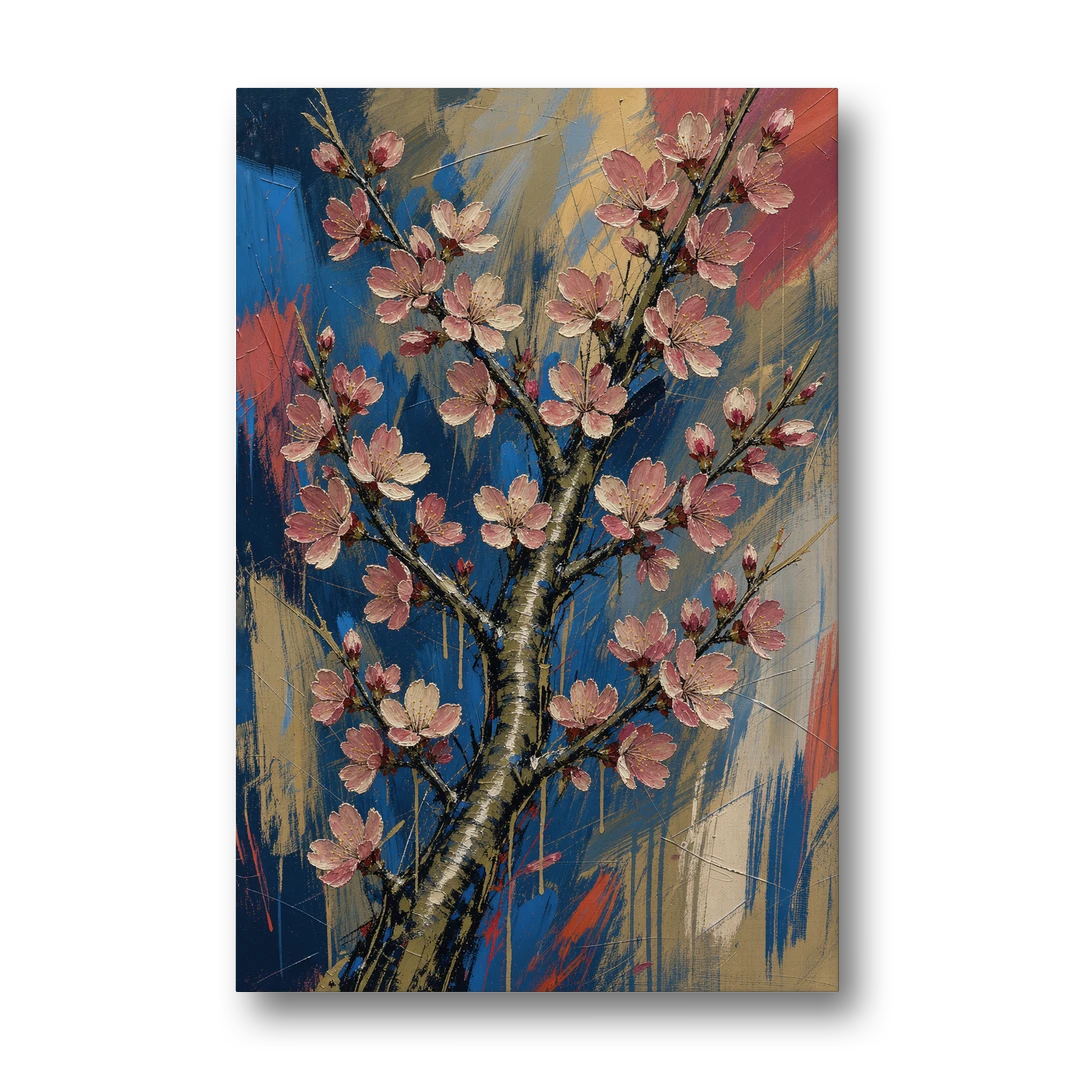 Cherry Blossom Canvas Art of a Rising Bough - Canvas Wall Art - Front