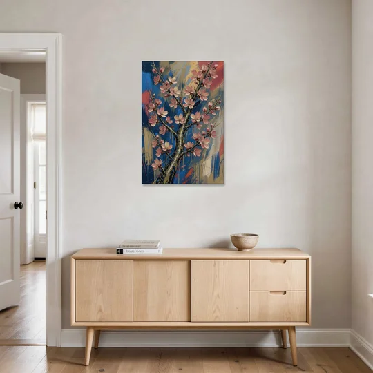 Cherry Blossom Canvas Art of a Rising Bough - Canvas Wall Art - Coffee Table - 24x36