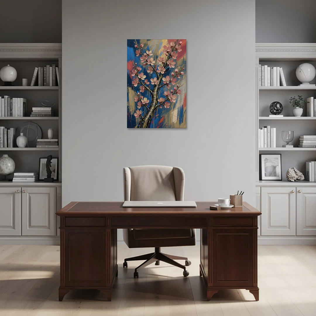 Cherry Blossom Canvas Art of a Rising Bough - Canvas Wall Art - Office - 24x36