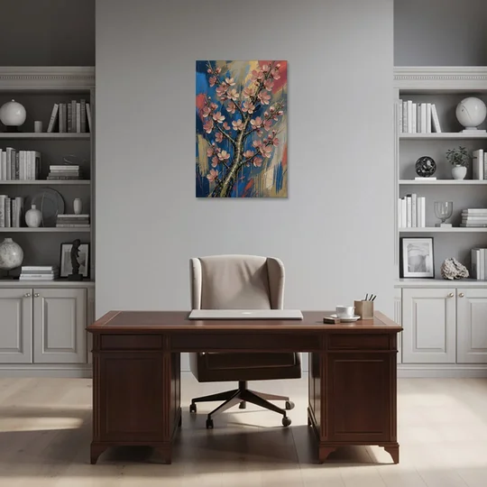 Cherry Blossom Canvas Art of a Rising Bough - Canvas Wall Art - Office - 24x36