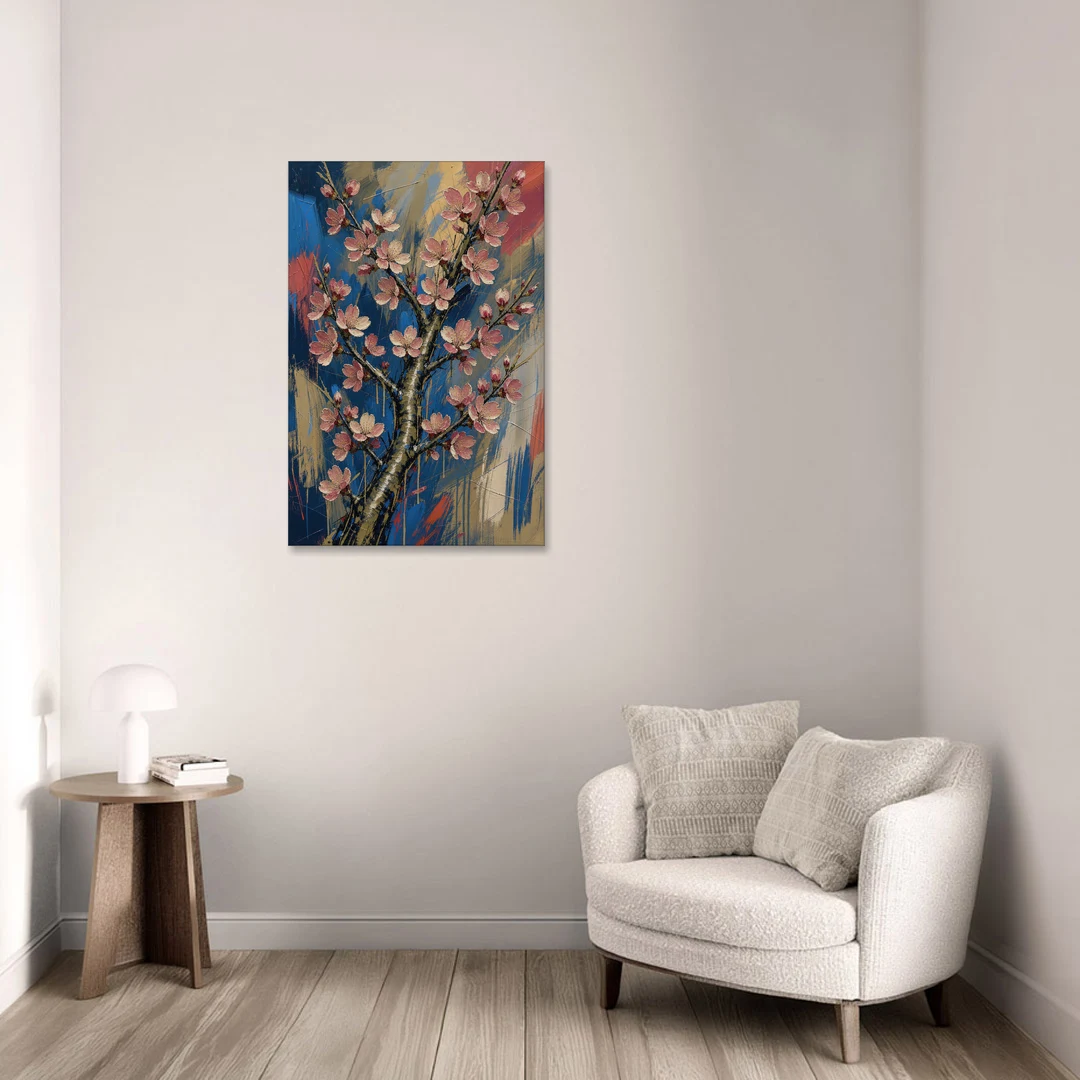 Cherry Blossom Canvas Art of a Rising Bough - Canvas Wall Art - Sofa - 24x36