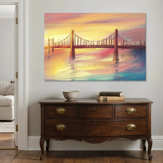 Chesapeake Bay Bridge Reflections - Canvas Wall Art - Coffee Table - 60x40