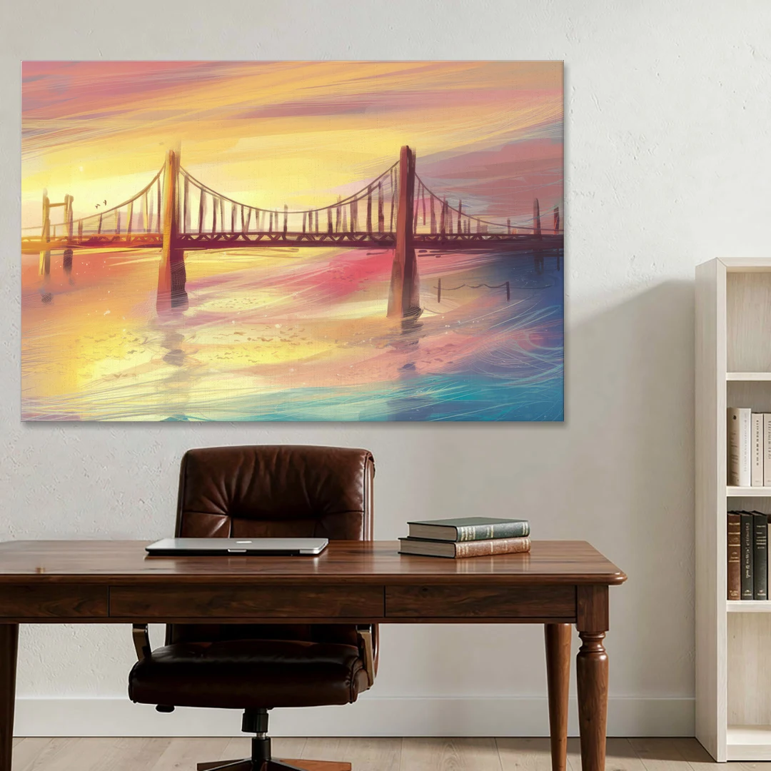 Chesapeake Bay Bridge Reflections - Canvas Wall Art - Office - 60x40