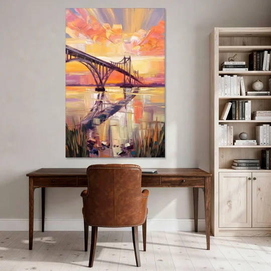 Chesapeake Bridge Panorama - Canvas Wall Art - Office - 40x60
