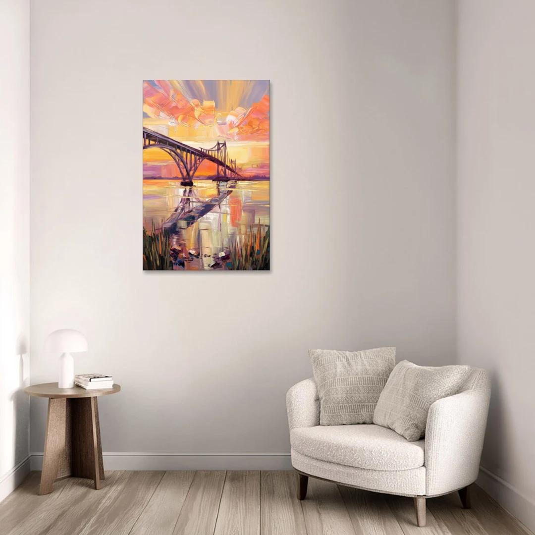 Chesapeake Bridge Panorama - Canvas Wall Art - Sofa - 24x36