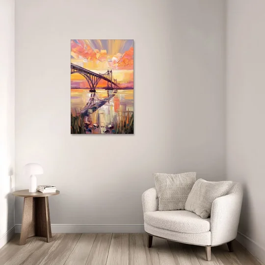 Chesapeake Bridge Panorama - Canvas Wall Art - Sofa - 24x36