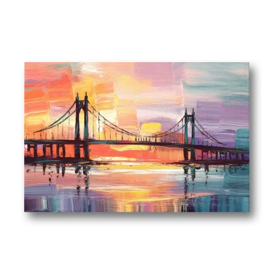 Chesapeake Bridge Silhouette - Canvas Wall Art - Front