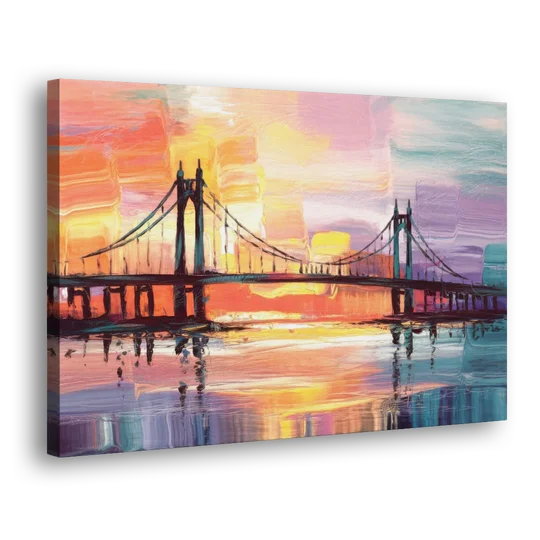 Chesapeake Bridge Silhouette - Canvas Wall Art - Side