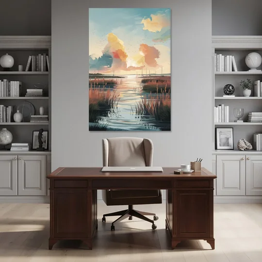Chesapeake Coastal Sunrise - Canvas Wall Art - Office - 40x60