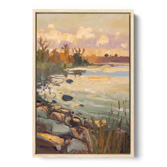 Chesapeake Scenic Horizons - Oak Framed Canvas Wall Art - Front