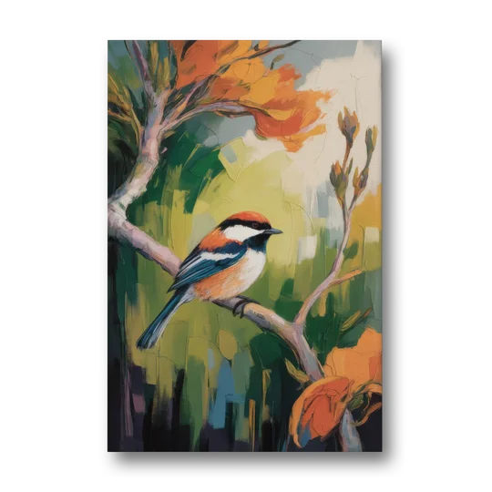 Chic Chickadee Charm - Canvas Wall Art - Front