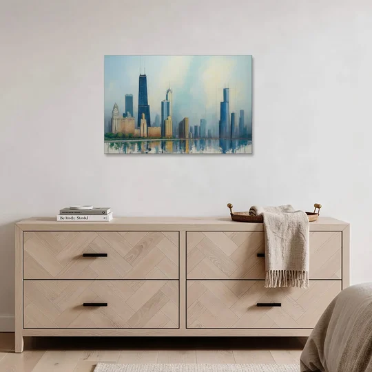 Chicago Architectural Blueprint Series - Canvas Wall Art - Coffee Table - 36x24