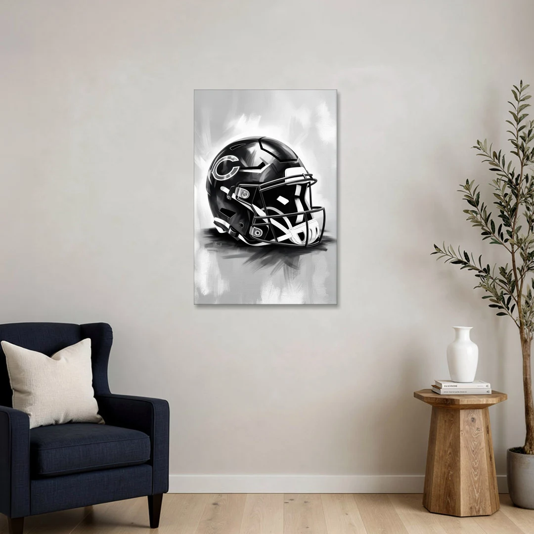Chicago Bears Vintage Helmet Design - Canvas Wall Art - Sofa - 24x36