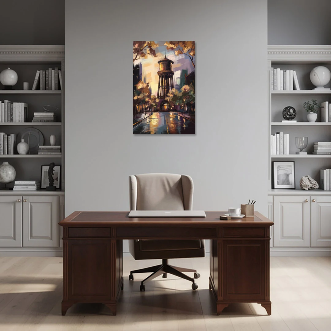 Chicago Historic Water Tower - Canvas Wall Art - Office - 24x36