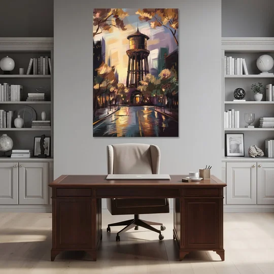 Chicago Historic Water Tower - Canvas Wall Art - Office - 40x60
