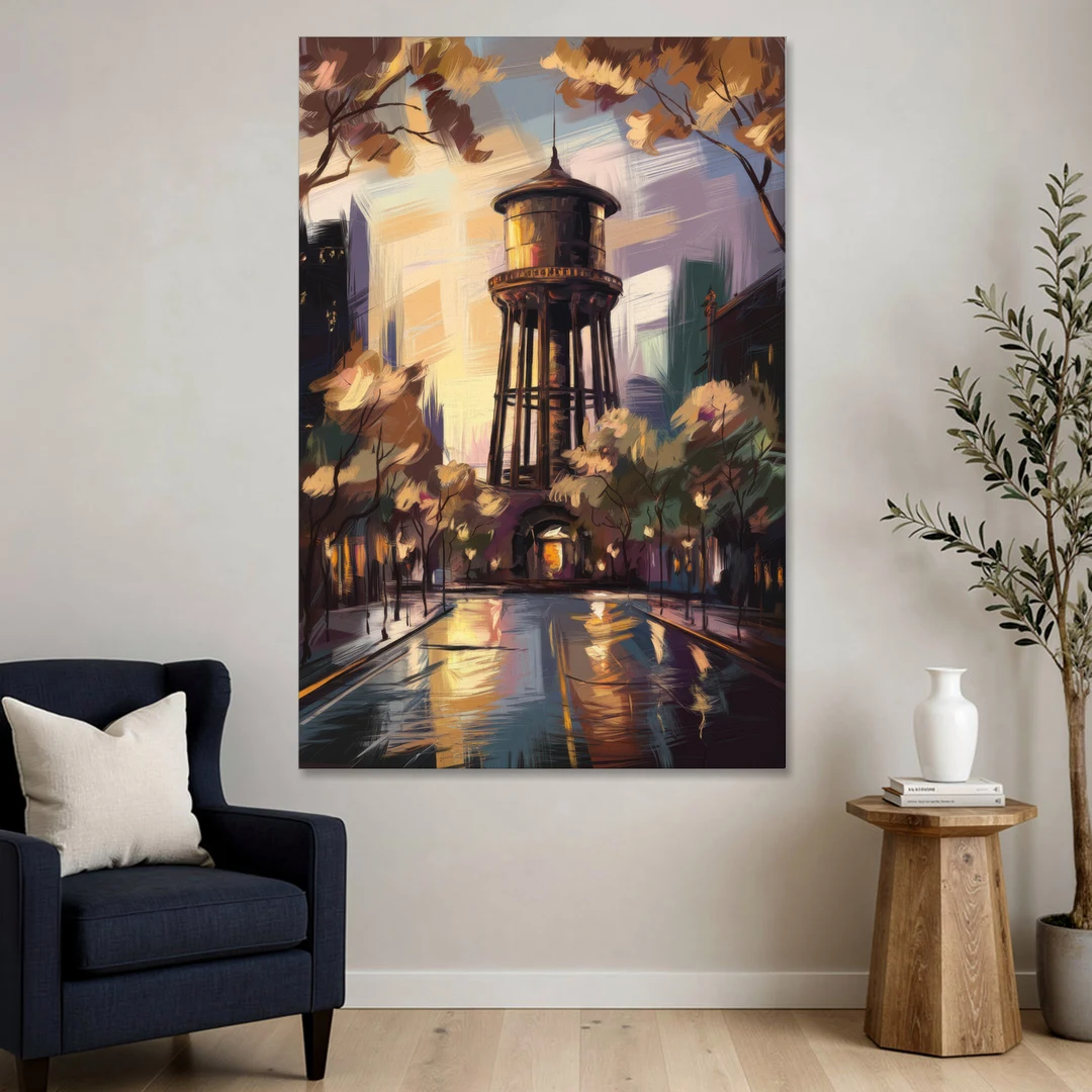 Chicago Historic Water Tower - Canvas Wall Art - Sofa - 40x60