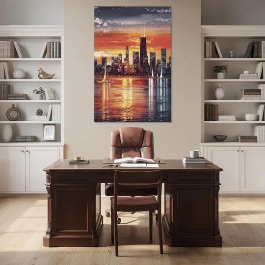 Chicago Lakefront Beauty - Canvas Wall Art - Office - 40x60