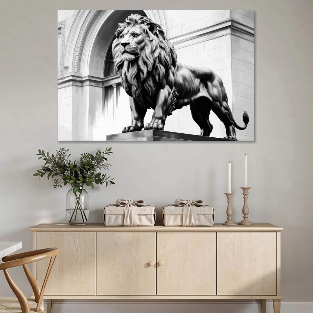 Chicago Lions at the Art Institute - Canvas Wall Art - Coffee Table - 60x40