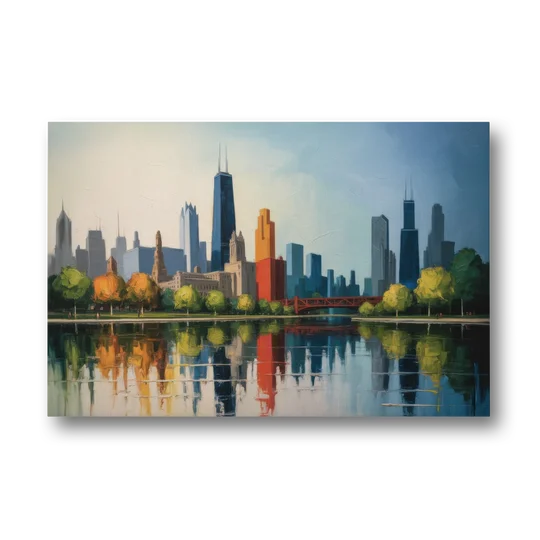 Chicago Museum Campus Skyline - Canvas Wall Art - Front