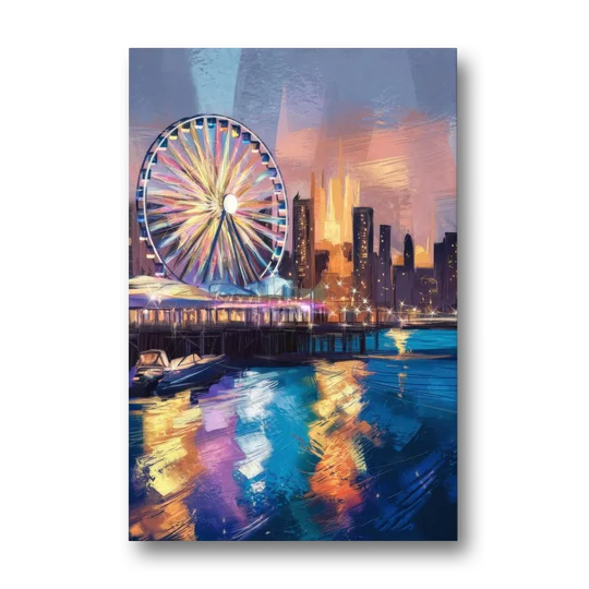 Chicago Navy Pier View - Canvas Wall Art - Front