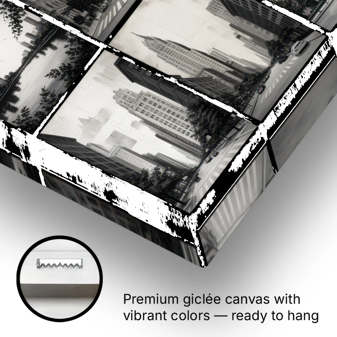 Chicago Nine Neighborhoods Grid - Canvas Wall Art - Gallery Wrap Corner