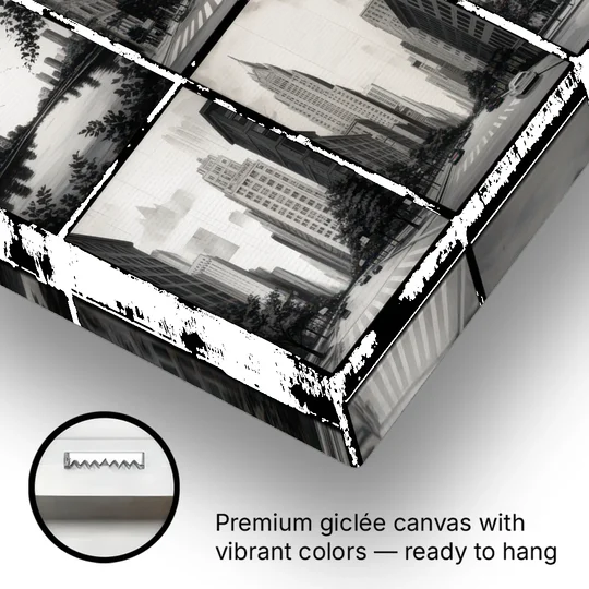 Chicago Nine Neighborhoods Grid - Canvas Wall Art - Gallery Wrap Corner
