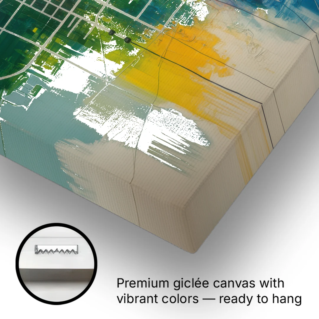 Chicago Street Names Typography - Canvas Wall Art - Gallery Wrap Corner