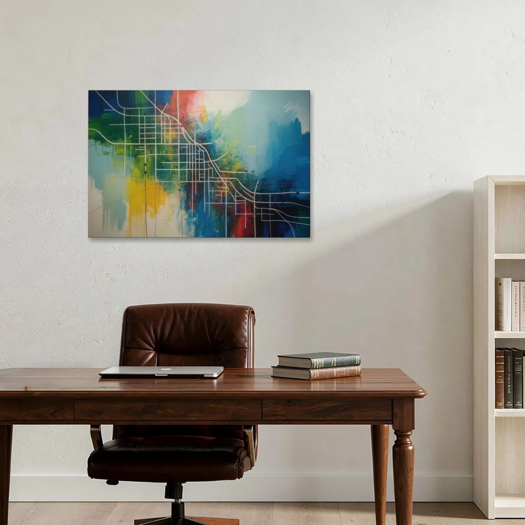 Chicago Street Names Typography - Canvas Wall Art - Office - 36x24