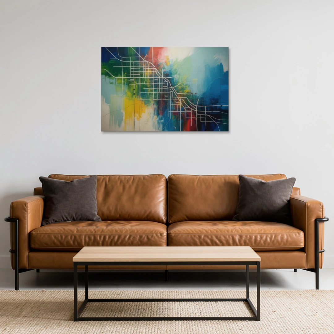 Chicago Street Names Typography - Canvas Wall Art - Sofa - 36x24