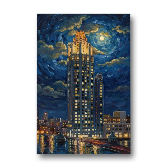 Chicago Tribune Tower Gothic Majesty - Canvas Wall Art - Front