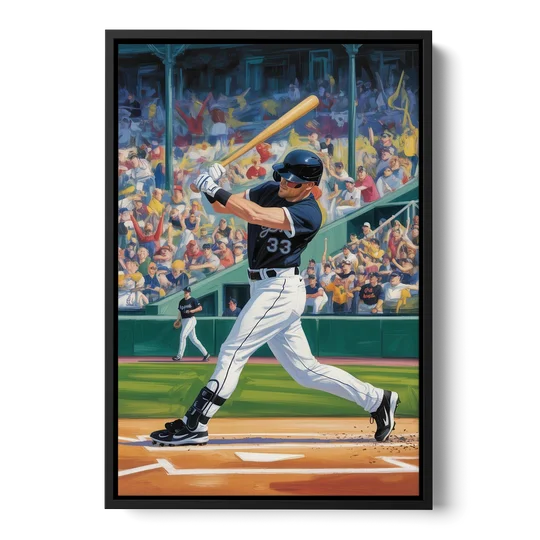 Chicago White Sox Grand Slam - Black Framed Canvas Wall Art - Front