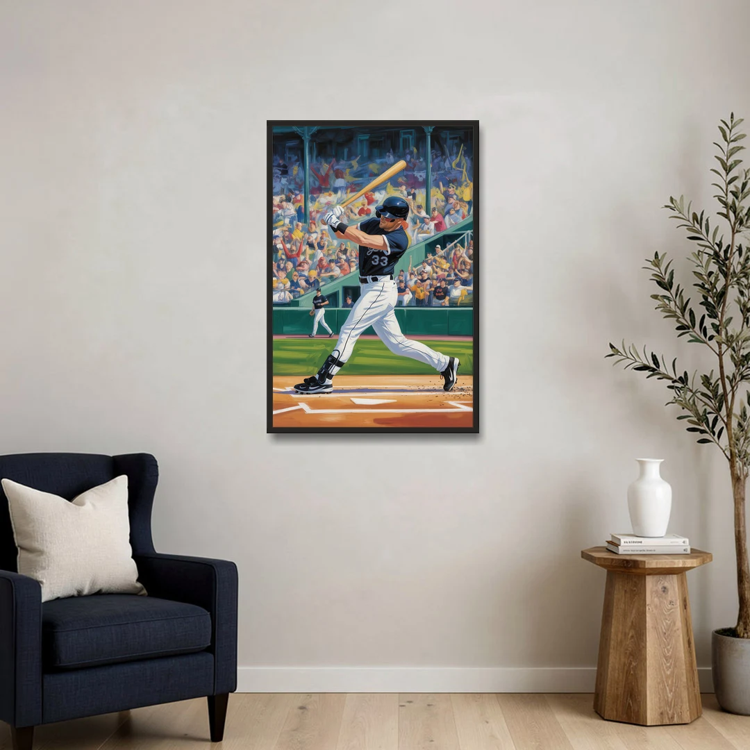 Chicago White Sox Grand Slam - Black Framed Canvas Wall Art - Sofa - 24x36