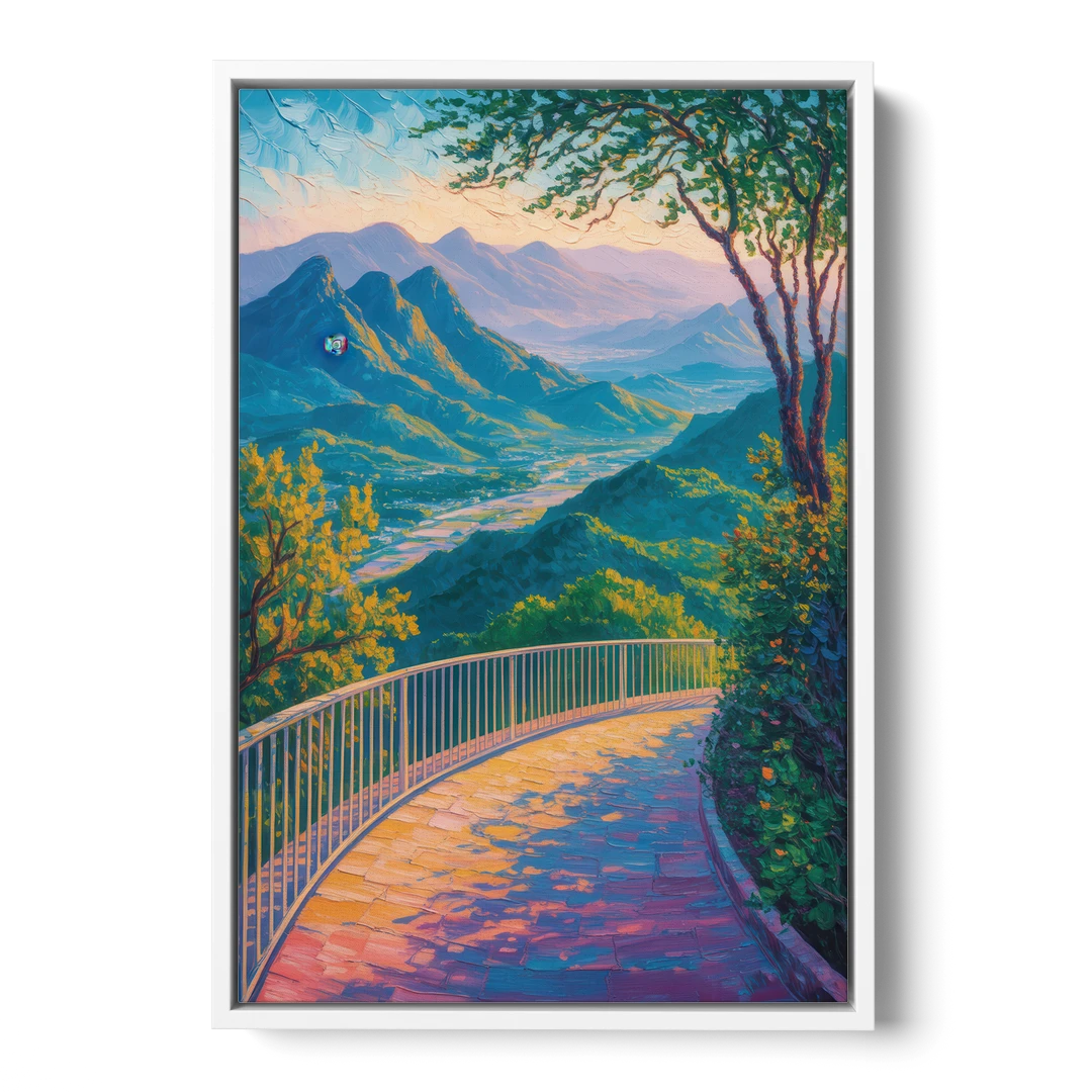 Chipinque Overlook - White Framed Canvas Wall Art - Front
