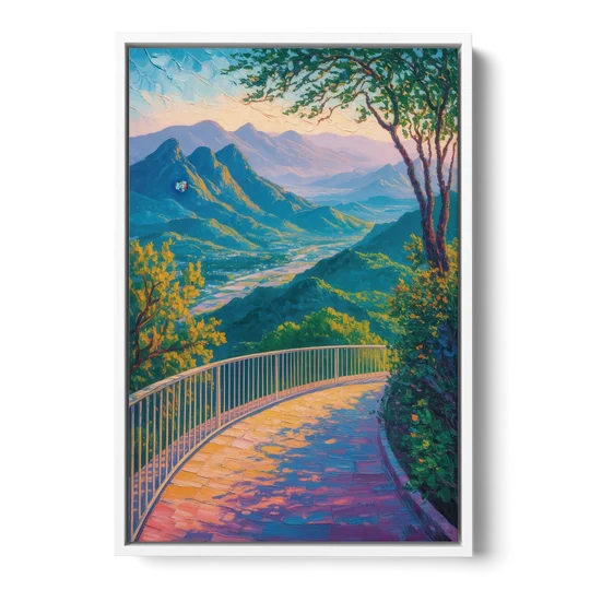 Chipinque Overlook - White Framed Canvas Wall Art - Front