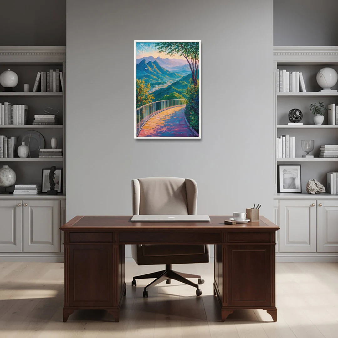 Chipinque Overlook - White Framed Canvas Wall Art - Office - 24x36