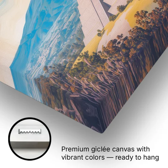 Cholula Pyramid View - Canvas Wall Art - Gallery Wrap Corner