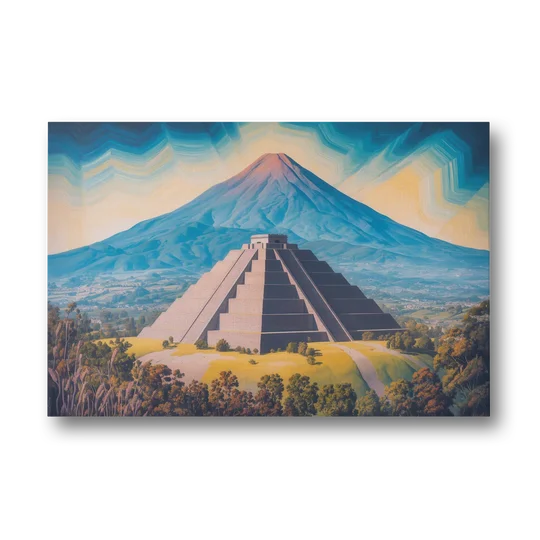 Cholula Pyramid View - Canvas Wall Art - Front