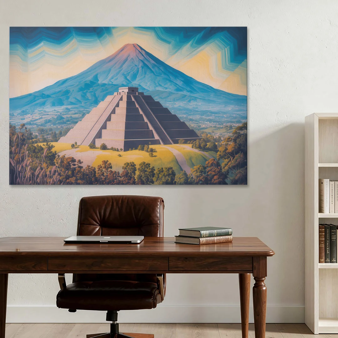 Cholula Pyramid View - Canvas Wall Art - Office - 60x40