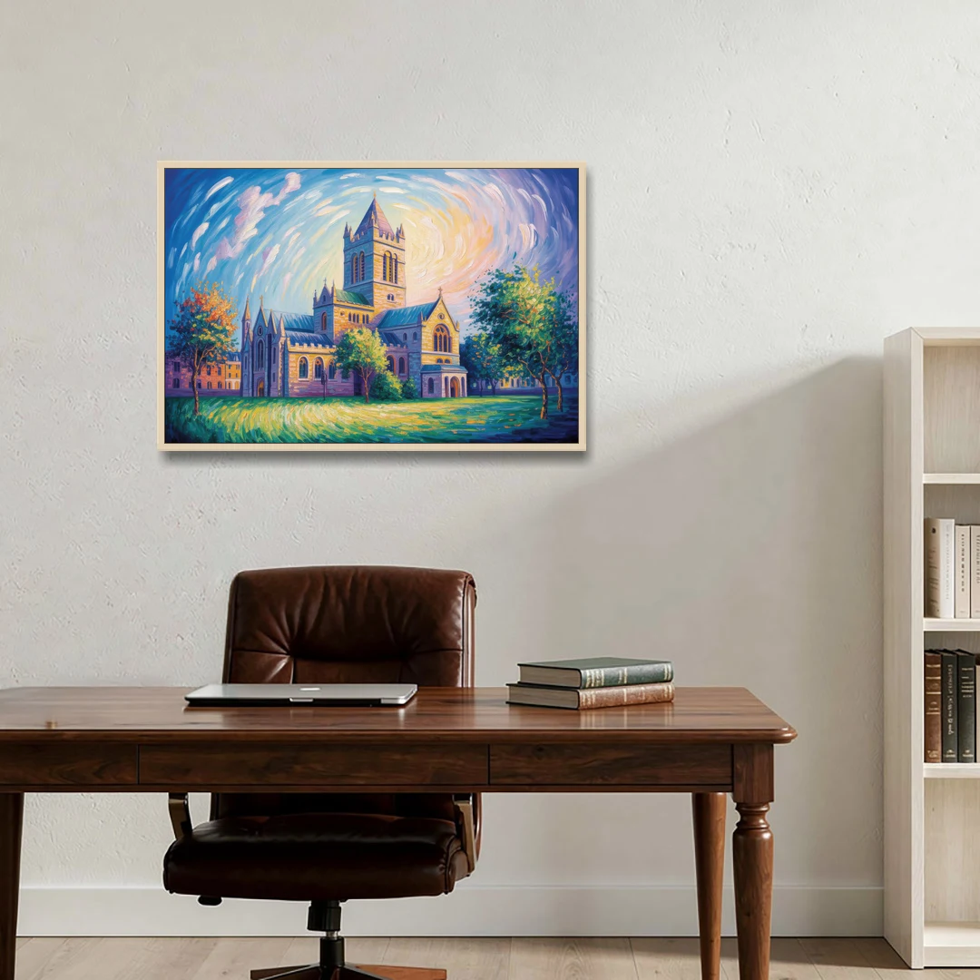 Christ Church Cathedral Majesty - Oak Framed Canvas Wall Art - Office - 36x24