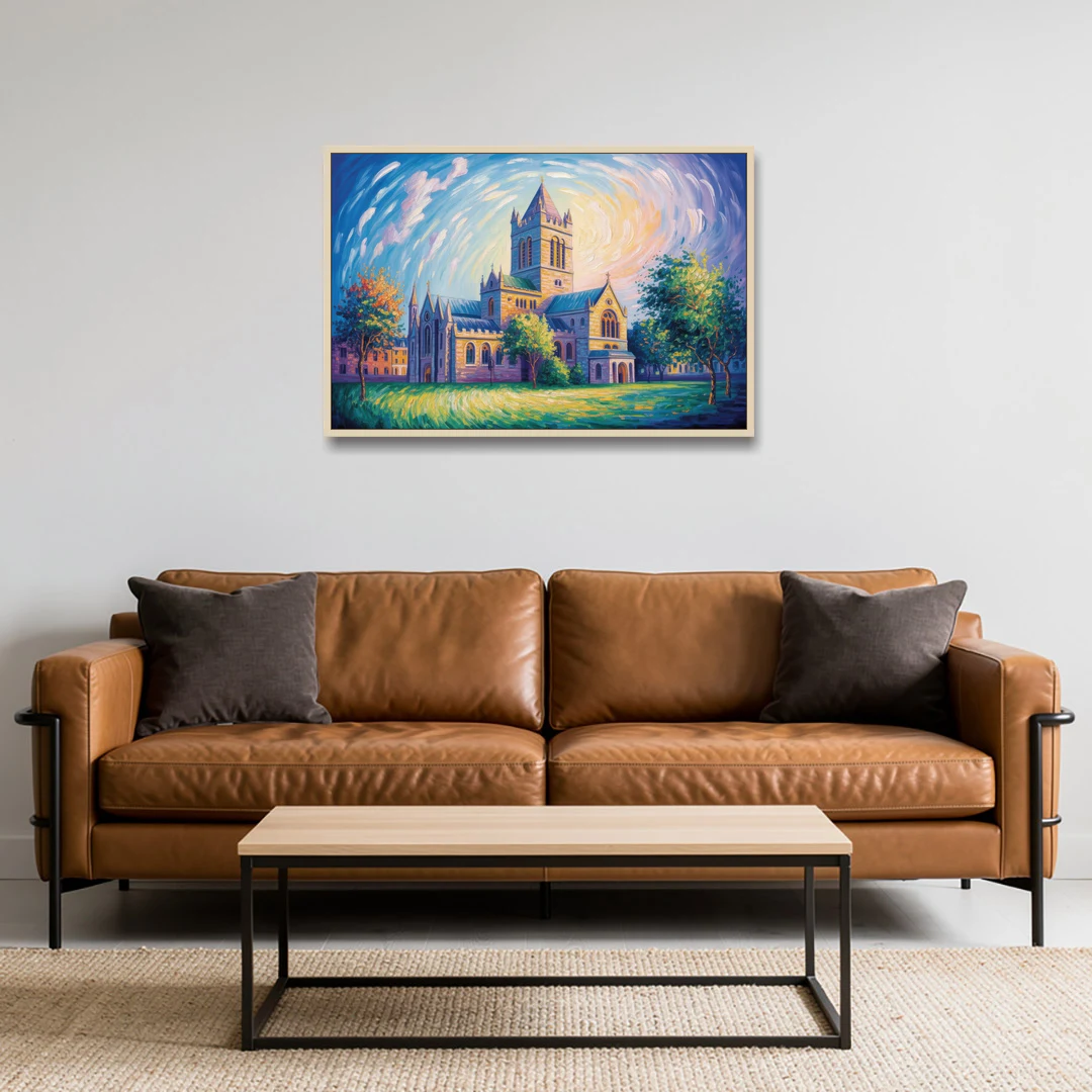 Christ Church Cathedral Majesty - Oak Framed Canvas Wall Art - Sofa - 36x24