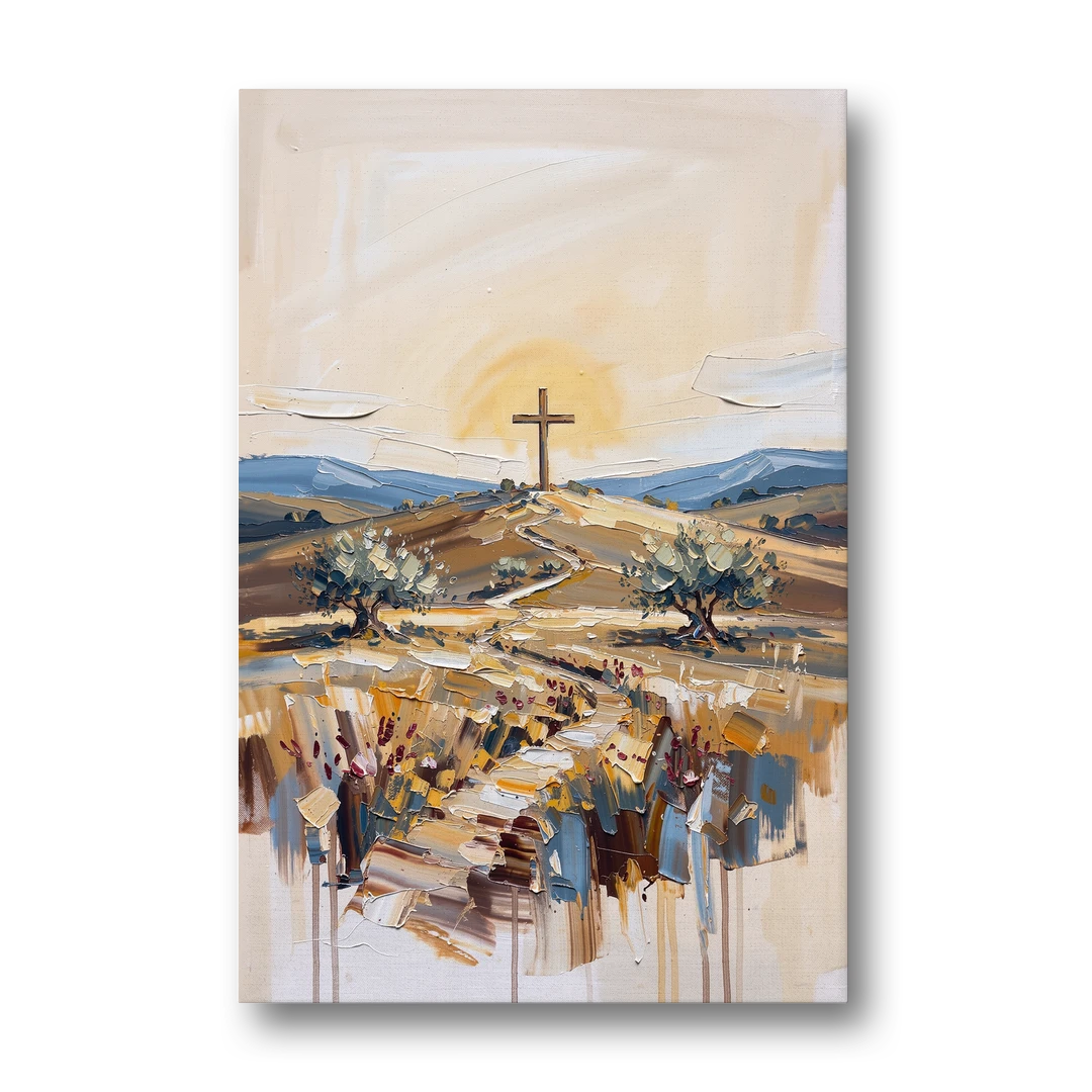 Christian Cross Landscape - Canvas Wall Art - Front