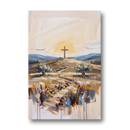 Christian Cross Landscape - Canvas Wall Art - Front