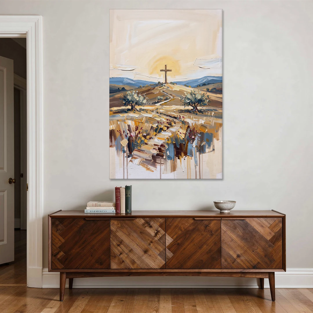 Christian Cross Landscape - Canvas Wall Art - Coffee Table - 40x60