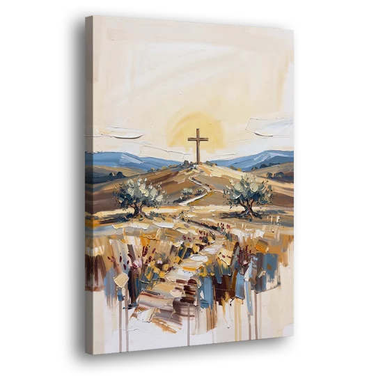 Christian Cross Landscape - Canvas Wall Art - Side
