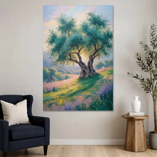 Christian Olive Tree Harmony - Canvas Wall Art - Sofa - 40x60