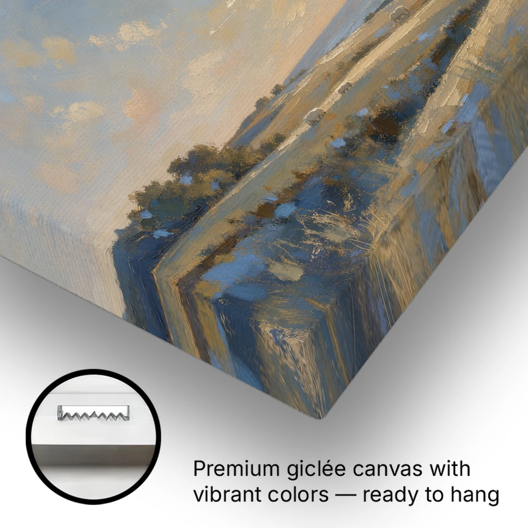 Christmas Angel Painting Over the Pastures - Canvas Wall Art - Gallery Wrap Corner