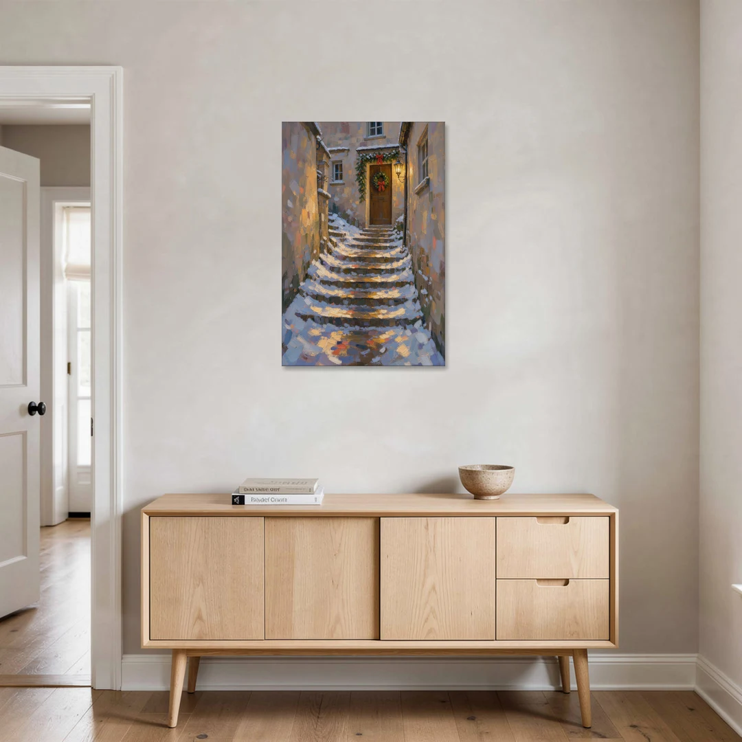 Christmas Canvas Prints Stone Steps to the Lantern - Canvas Wall Art - Coffee Table - 24x36