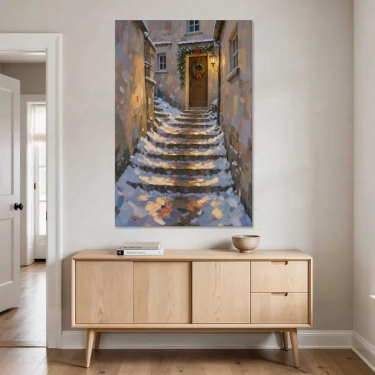 Christmas Canvas Prints Stone Steps to the Lantern - Canvas Wall Art - Coffee Table - 40x60