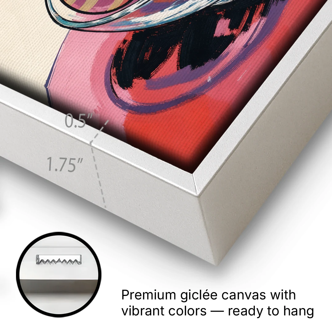 Christmas Still Life Painting of a Bowl of Baubles - White Framed Canvas Wall Art - Gallery Wrap Corner