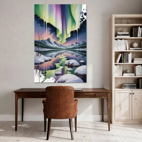 Churchill Northern Lights - Canvas Wall Art - Office - 40x60